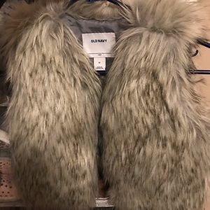 Adorable girls fur vest